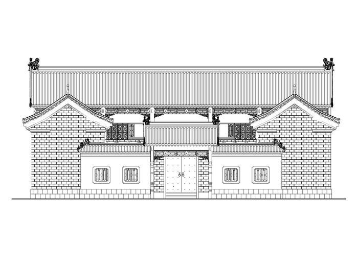 平面图带效果图资料下载-仿古四合院建筑设计施工图(带效果图)