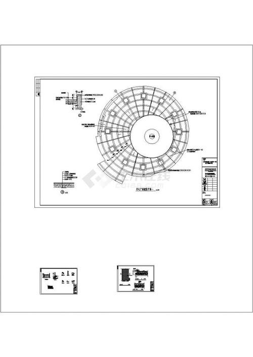 某大型休闲公园雕塑广场建设工程设计cad全套施工图含设计说明